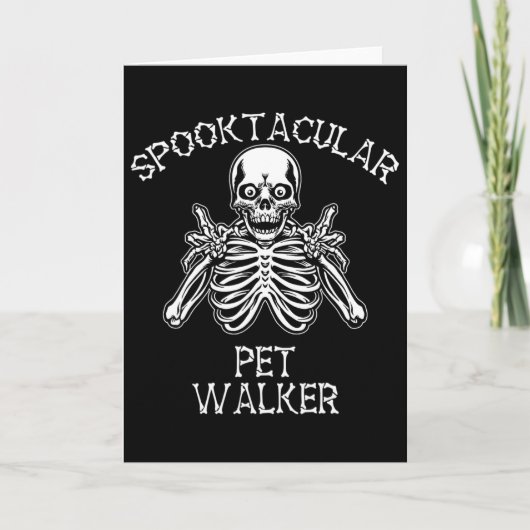 Funny Spooktacular Pet Walker Halloween Karte (Vorderseite)