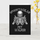 Funny Spooktacular Pet Walker Halloween Karte (Gelbe Blume)