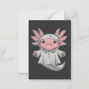 Funny Spooky Axoltol Amphibien Halloween Ghost Mitteilungskarte