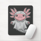 Funny Spooky Axoltol Amphibien Halloween Ghost Mousepad (Mit Mouse)