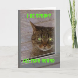 Funny Spooky Cat Halloween Card Karte