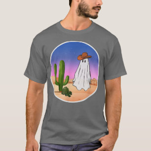 Funny Spooky Cowboy Ghost in der Wüstenlandschaft T-Shirt