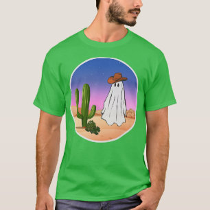 Funny Spooky Cowboy Ghost in der Wüstenlandschaft  T-Shirt