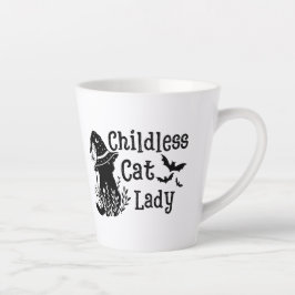 Funny Spooky Cut Kinderlose Katze Lady Milchtasse