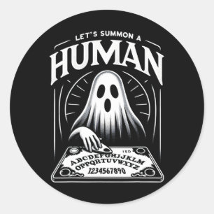Funny Spooky Ghost Lassen wir einen menschlichen O Runder Aufkleber