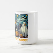 Funny Spooky Goose Halloween Hexenkürbis Kunst Kaffeetasse (Mittel)