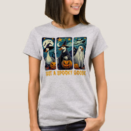 Funny Spooky Goose Halloween Hexenkürbis Kunst T-Shirt