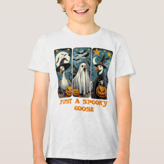 Funny Spooky Goose Halloween Hexenkürbis Kunst Tri-Blend Shirt