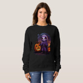 Funny Spooky Grim Sensenmann Cartoon Niedlich Cree Sweatshirt (Vorne ganz)