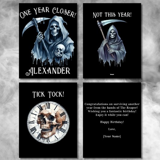 Funny Spooky Grim Sensenmann für Ihn Geburtstag Karte