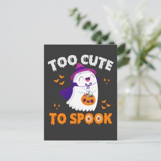Funny Spooky Groovy Halloween zu Niedlich, um Spoo Postkarte (Stehend Vorderseite)