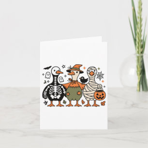 Funny Spooky Halloween Albern Gänse Ghost Leckerei Karte