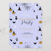 Funny Spooky Halloween Lavender Design Einladung (Vorne/Hinten)