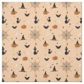 Funny Spooky Halloween Orange Design Stoff (Muster)