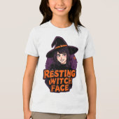 Funny Spooky Halloween Shirt -"Resting Hexe Face" (Vorderseite)