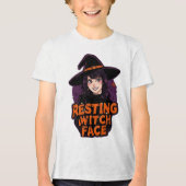 Funny Spooky Halloween Shirt -"Resting Hexe Face" (Vorderseite)