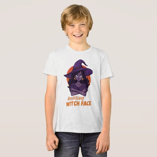 Funny Spooky Halloween Shirt -"Resting Hexe Face" (Vorderseite voll)