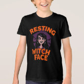 Funny Spooky Halloween Shirt -"Resting Hexe Face" (Vorderseite)