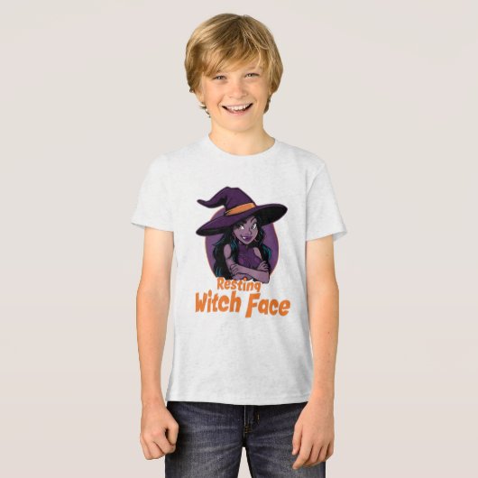 Funny Spooky Halloween Shirt -"Resting Hexe Face" (Vorderseite voll)