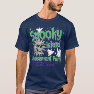 Funny Spooky Island Vergnügungspark Skull Retro Ha T-Shirt