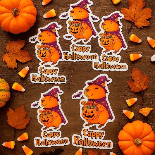 Funny Spooky Niedlich Capybara Hexe WIzard Aufkleber