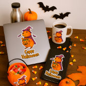 Funny Spooky Niedlich Capybara Hexe WIzard Aufkleber