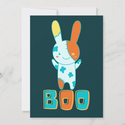 Funny Spooky Niedlich Halloween Kawaii Boo Bunny Einladung (Vorderseite)