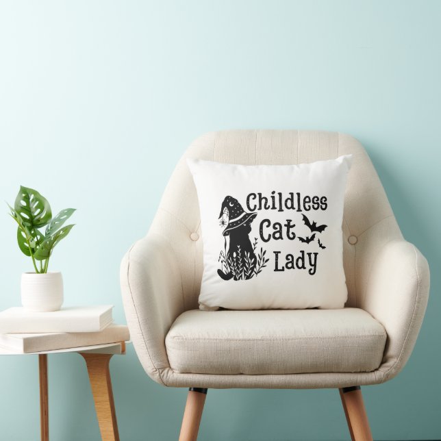 Funny Spooky Niedlich Halloween Kinderlose Katze L Kissen (Stuhl )