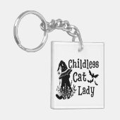 Funny Spooky Niedlich Halloween Kinderlose Katze L Schlüsselanhänger (Vorderseite links)