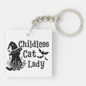 Funny Spooky Niedlich Halloween Kinderlose Katze L Schlüsselanhänger (Rückseite)