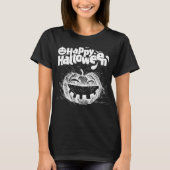 Funny Spooky Pumpkin Face Happy Halloween T-Shirt (Vorderseite)