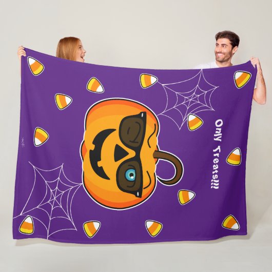 Funny Spooky Pumpkin iconic Wink S Nur Leckereien! Fleecedecke (Beispiel)