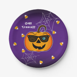 Funny Spooky Pumpkin iconic Wink S Nur Leckereien! Pappteller