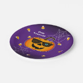 Funny Spooky Pumpkin iconic Wink S Nur Leckereien! Pappteller (Schrägansicht)