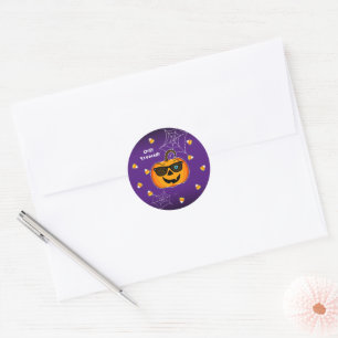 Funny Spooky Pumpkin iconic Wink S Nur Leckereien! Runder Aufkleber