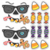 Funny Spooky Pumpkin iconic WinkS mit Leckereien Aufkleber (Vorderseite)