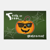 Funny Spooky Pumpkin iconic winkS Trick oder Treat Fußmatte (Vorderseite)