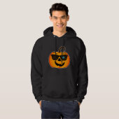 Funny Spooky Pumpkin Ikonic Wink S auf dunkel Hoodie (Vorne ganz)