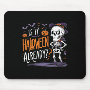 Funny Spooky Skeleton Ghost ist es Halloween Alrea Mousepad