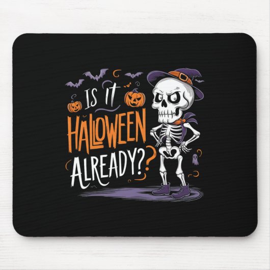 Funny Spooky Skeleton Ghost ist es Halloween Alrea Mousepad (Vorne)