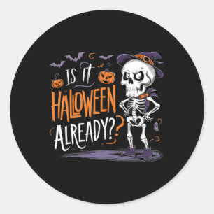 Funny Spooky Skeleton Ghost ist es Halloween Alrea Runder Aufkleber