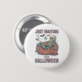 Funny Spooky Skeleton Summerween Wart für Hallo Button (Vorne & Hinten)