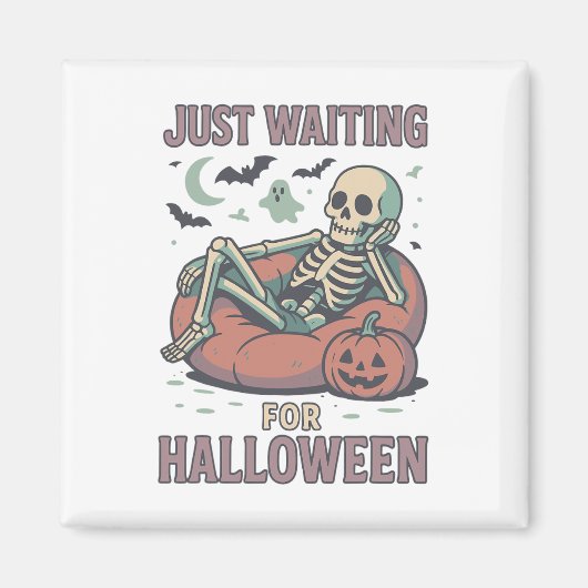 Funny Spooky Skeleton Summerween Wart für Hallo Magnet (Vorne)