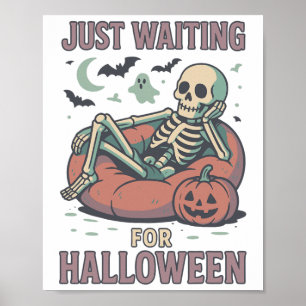 Funny Spooky Skeleton Summerween Wart für Hallo Poster
