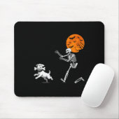 Funny Spooky Spaß Halloween Skeleton Jasing Hund Mousepad (Mit Mouse)