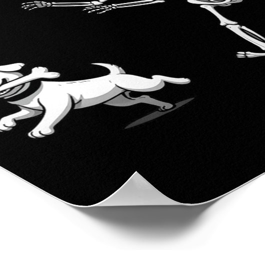 Funny Spooky Spaß Halloween Skeleton Jasing Hund Poster (Ecke)