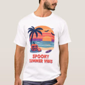Funny Spooky Summer Vibes glücklich Halloween T-Shirt (Vorderseite)