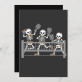 Funny Spooky Three Skeleton Playin Pickleball Gesc Einladung (Vorne/Hinten)