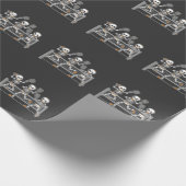 Funny Spooky Three Skeleton Playin Pickleball Gesc Geschenkpapier (Ecke)