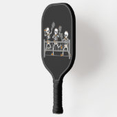 Funny Spooky Three Skeleton Playin Pickleball Gesc Schläger (Links)